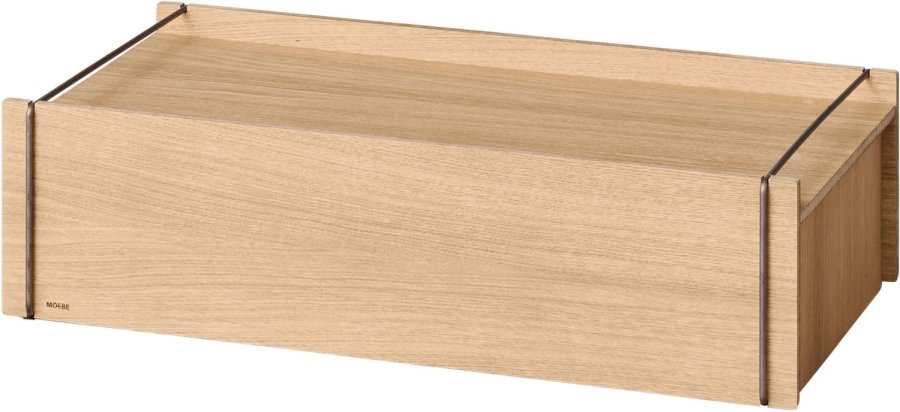 MOEBE Aufbewahrungsbox 60x31x16,5 cm, Eiche/Edelstahl