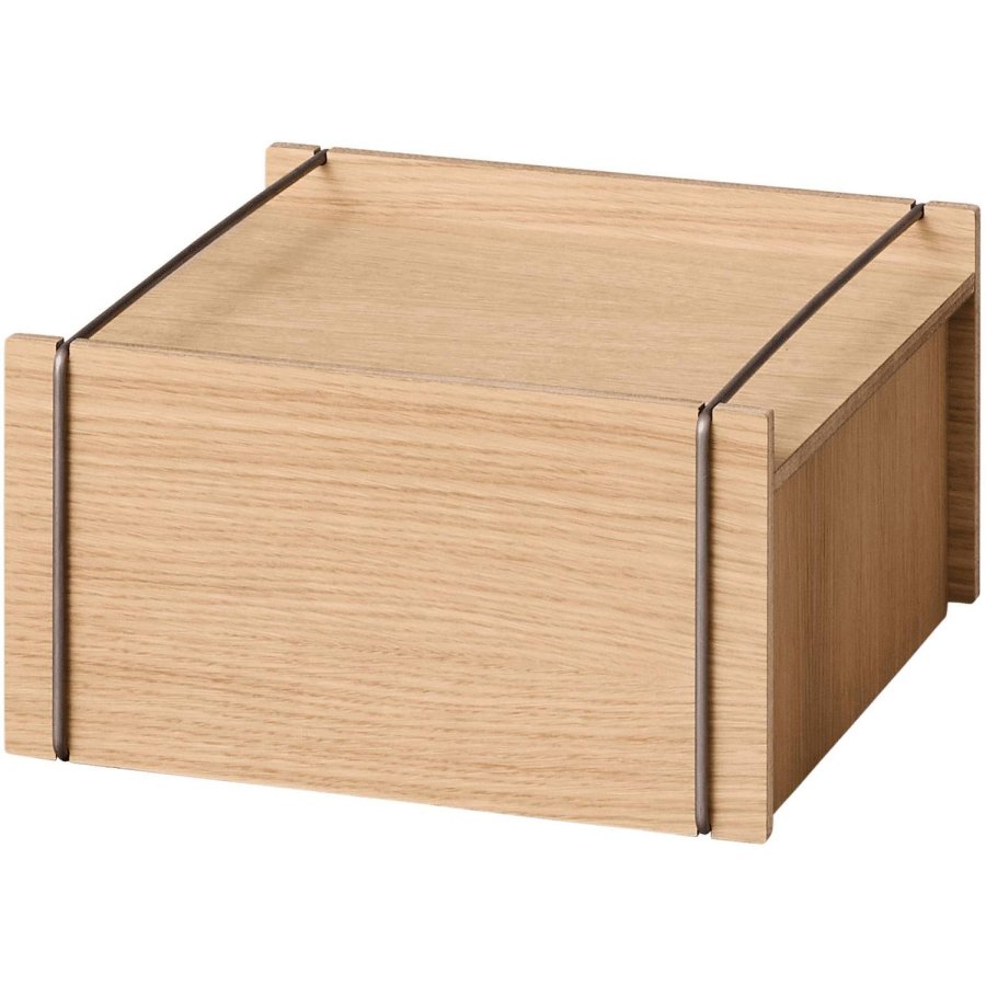 MOEBE Aufbewahrungsbox 30x31x16,5 cm, Eiche/Edelstahl