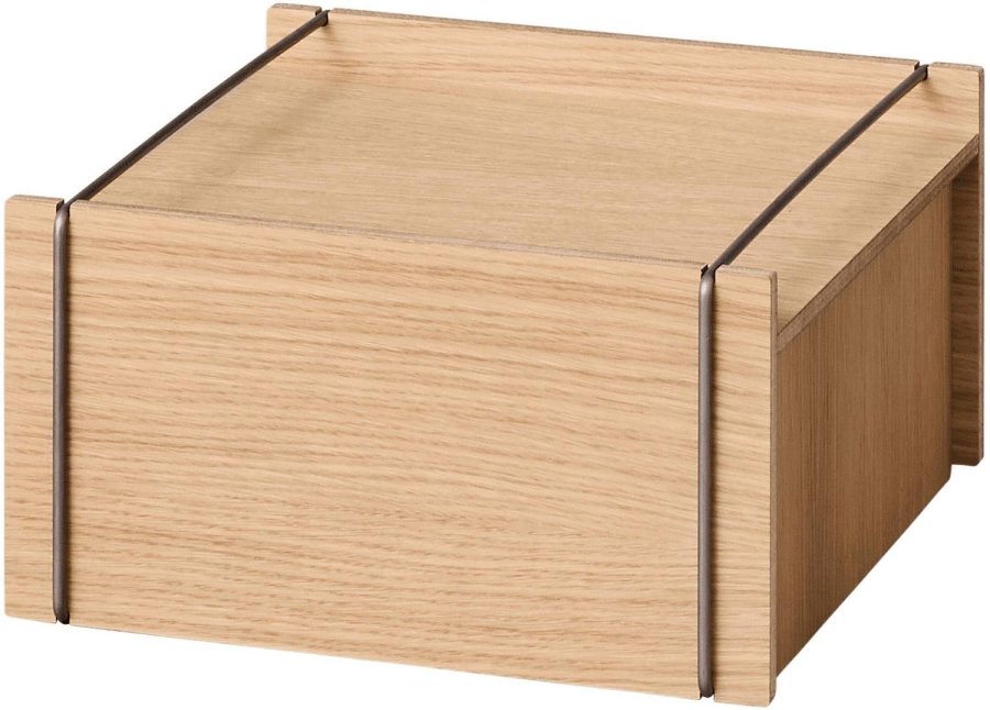 MOEBE Aufbewahrungsbox 30x31x16,5 cm, Eiche/Edelstahl