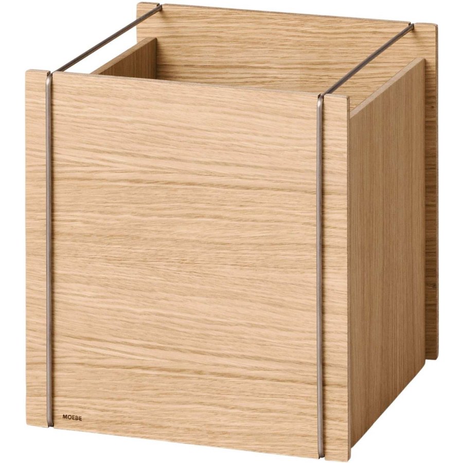 MOEBE Aufbewahrungsbox 30x31x33 cm, Eiche/Edelstahl