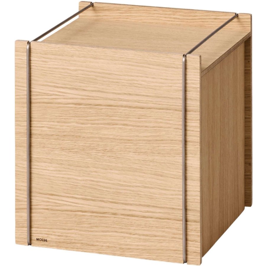 MOEBE Aufbewahrungsbox 30x31x33 cm, Eiche/Edelstahl