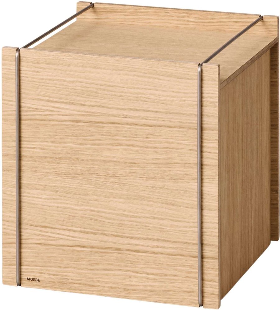 MOEBE Aufbewahrungsbox 30x31x33 cm, Eiche/Edelstahl