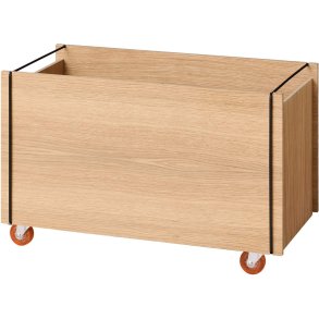 MOEBE Aufbewahrungsbox mit Rollen 60x31x38,2 cm, Eiche/Schwarz