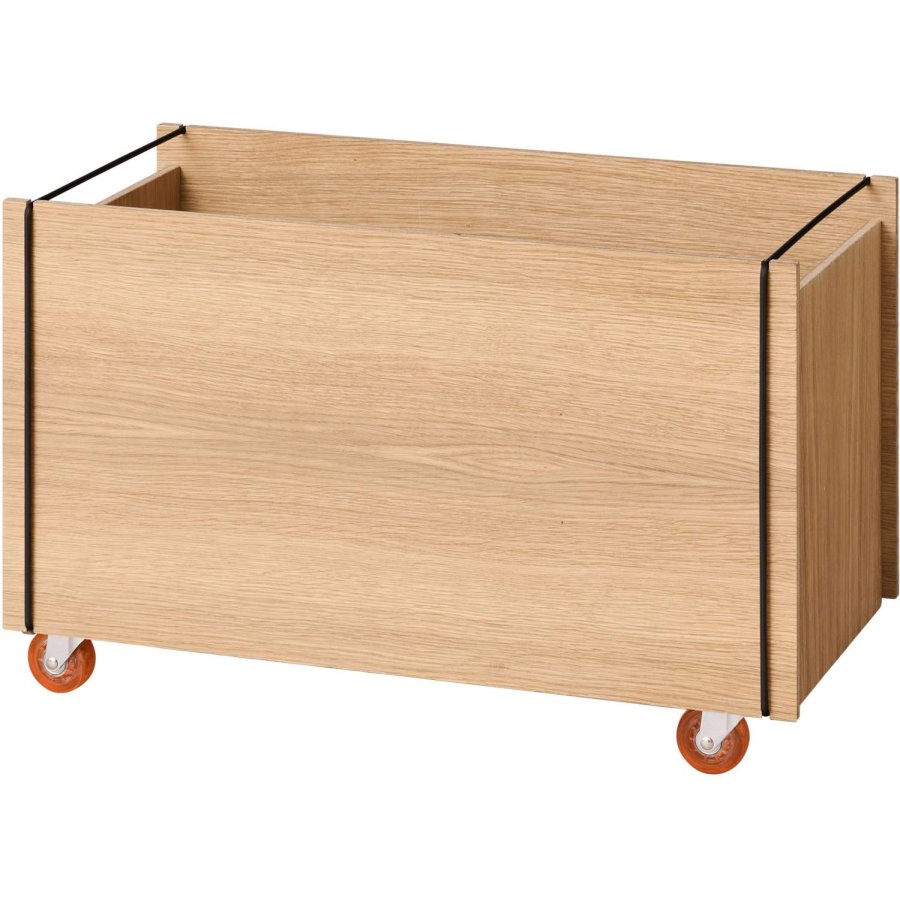 MOEBE Aufbewahrungsbox mit Rollen 60x31x38,2 cm, Eiche/Schwarz