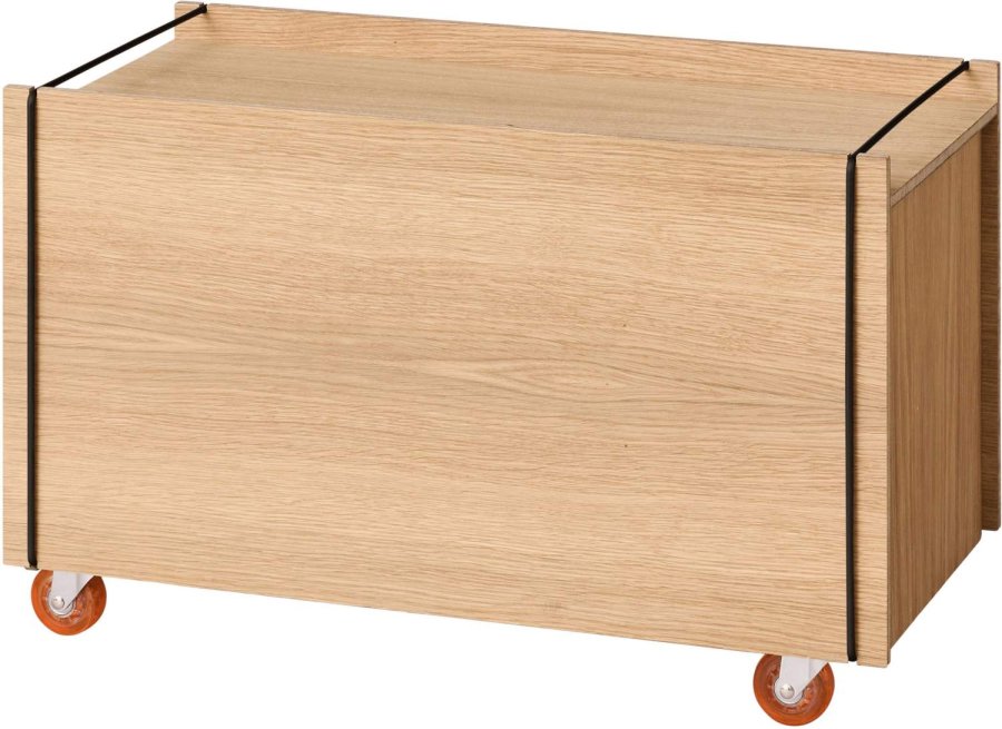MOEBE Aufbewahrungsbox mit Rollen 60x31x38,2 cm, Eiche/Schwarz