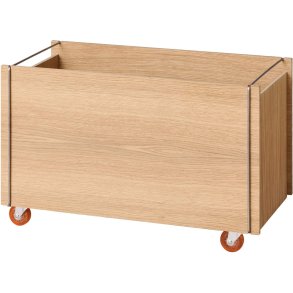 MOEBE Aufbewahrungsbox mit Rollen 60x31x38,2 cm, Eiche/Edelstahl