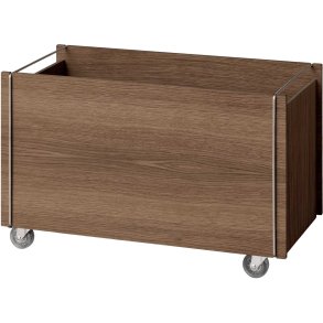 MOEBE Aufbewahrungsbox mit Rollen 60x31x38,2 cm, Ger�ucherte Eiche/Edelstahl