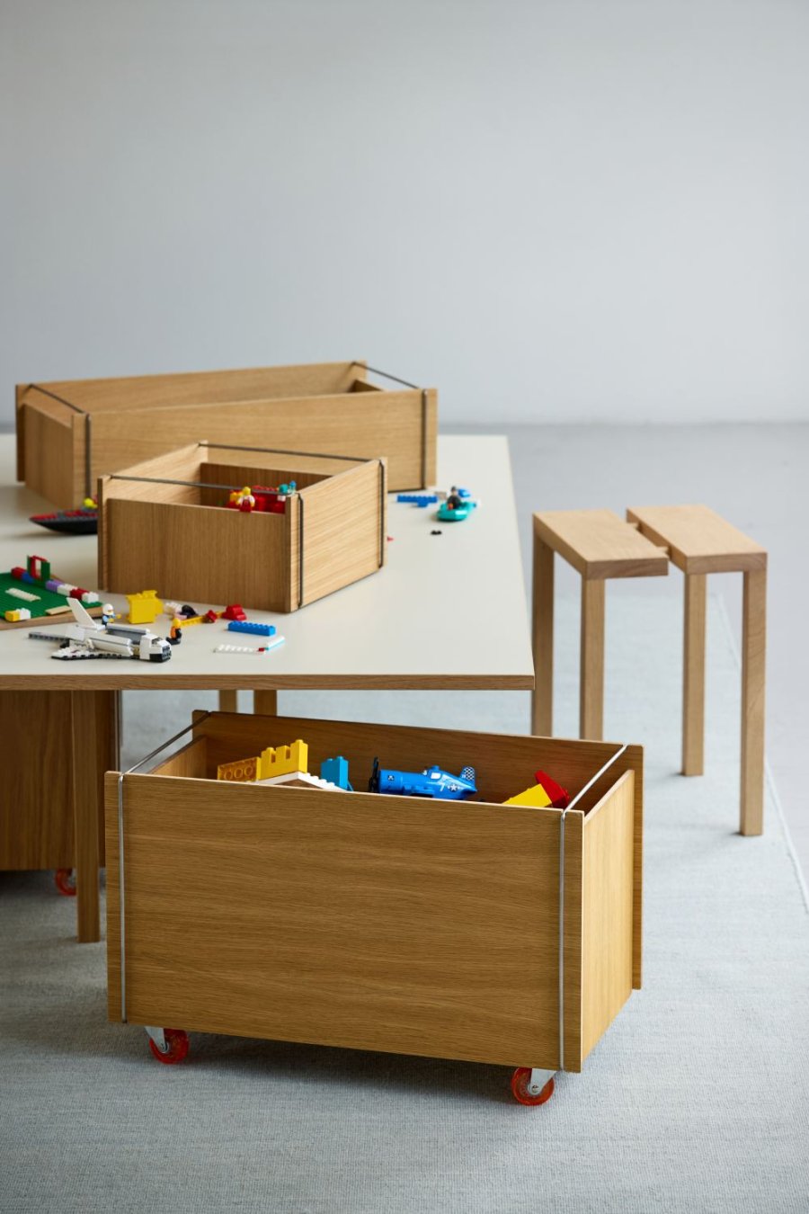 MOEBE Aufbewahrungsbox 30x31x33 cm, Eiche/Edelstahl