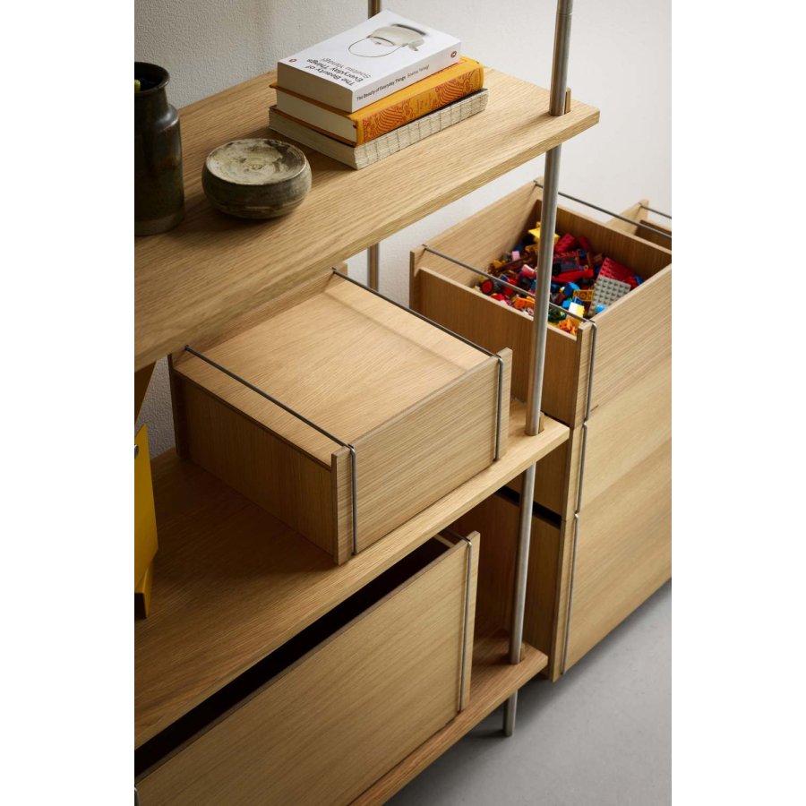 MOEBE Aufbewahrungsbox 30x31x33 cm, Eiche/Edelstahl