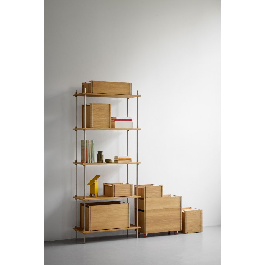 MOEBE Aufbewahrungsbox 30x31x33 cm, Eiche/Edelstahl