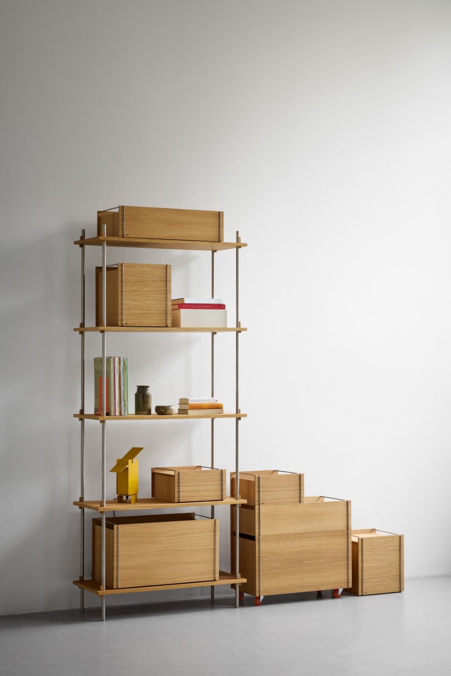 MOEBE Aufbewahrungsbox 30x31x33 cm, Eiche/Edelstahl