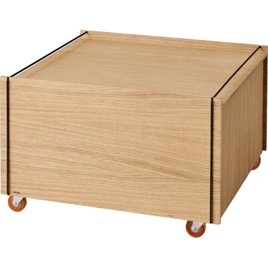 MOEBE Aufbewahrungsbox mit Rollen 60x61x38,2 cm, Eiche/Edelstahl