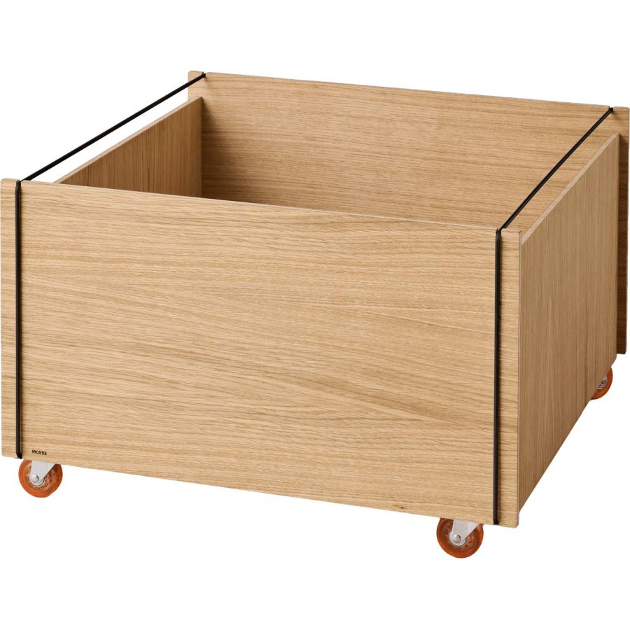 MOEBE Aufbewahrungsbox mit Rollen 60x61x38,2 cm, Eiche/Edelstahl