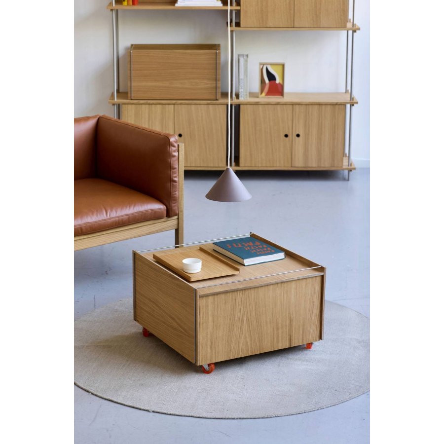 MOEBE Aufbewahrungsbox mit Rollen 60x61x38,2 cm, Eiche/Edelstahl