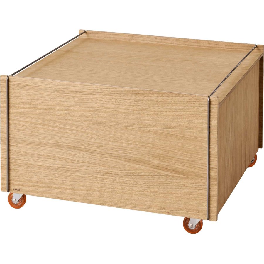 MOEBE Aufbewahrungsbox mit Rollen 60x61x38,2 cm, Eiche/Edelstahl