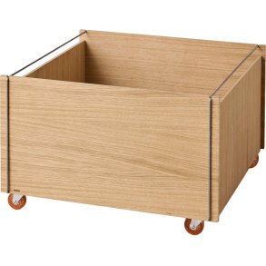 MOEBE Aufbewahrungsbox mit Rollen 60x61x38,2 cm, Eiche/Edelstahl