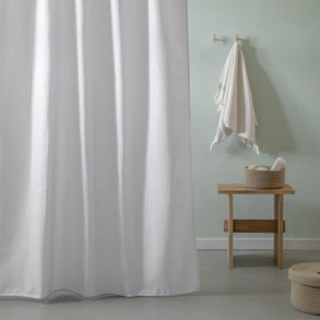 MOUD Home Waffle Duschvorhang 220x180 cm, Weiß