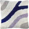 MOUD Home Flow Kissenbezug 50x50 cm, Beige/Lila/Blau