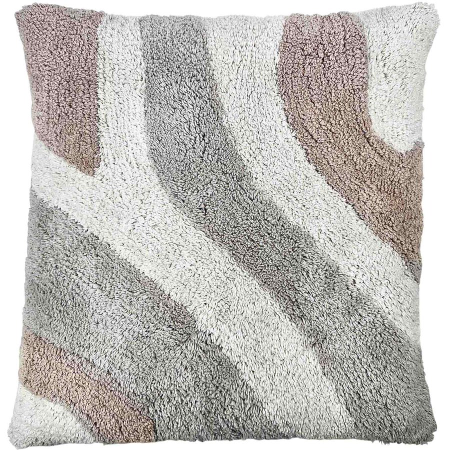 MOUD Home Flow Kissenbezug 50x50 cm, Beige/Grau/Braun