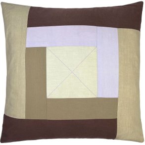 MOUD Home Patch Kissenbezug 50x50 cm, Lila/Braun/Beige