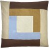 MOUD Home Patch Kissenbezug 50x50 cm, Blau/Beige/Braun
