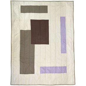 MOUD Home Patch Gestepptes Steppdecke 130x170 cm, Lila/Braun/Beige