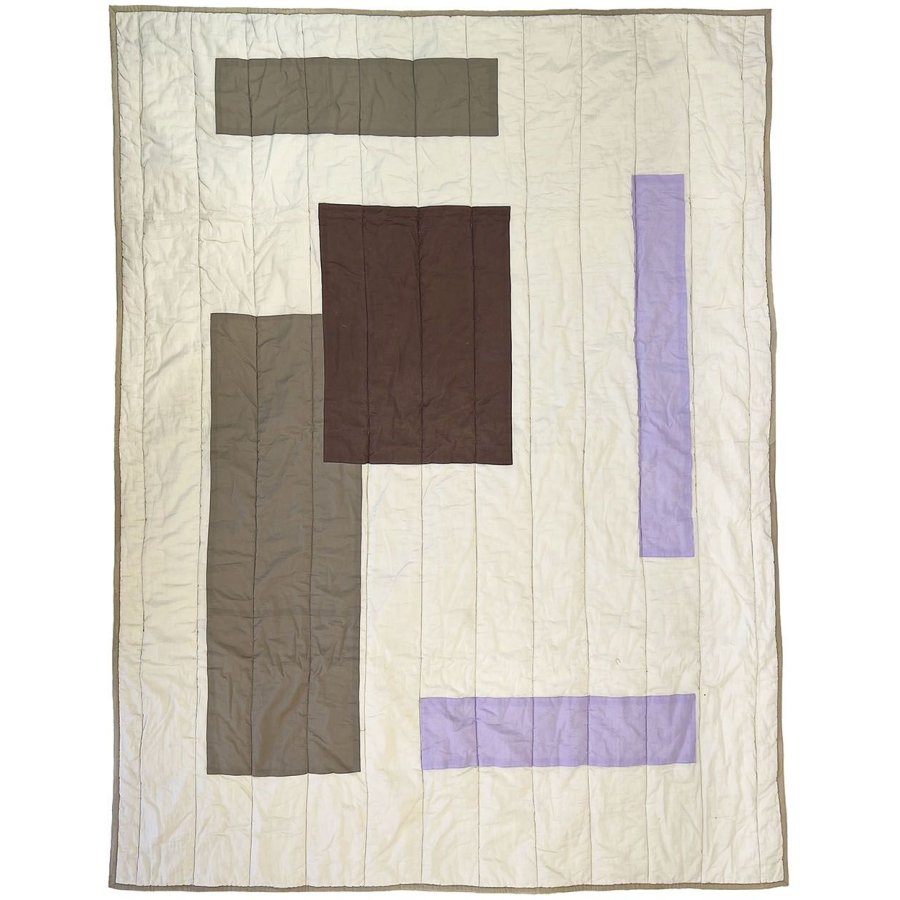MOUD Home Patch Gestepptes Steppdecke 130x170 cm, Lila/Braun/Beige
