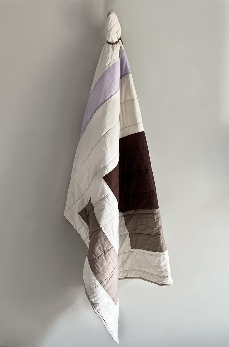 MOUD Home Patch Gestepptes Steppdecke 130x170 cm, Lila/Braun/Beige