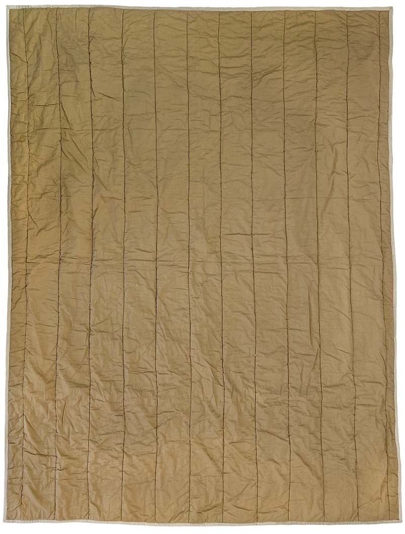 MOUD Home Patch Gestepptes Steppdecke 130x170 cm, Blau/Beige/Braun