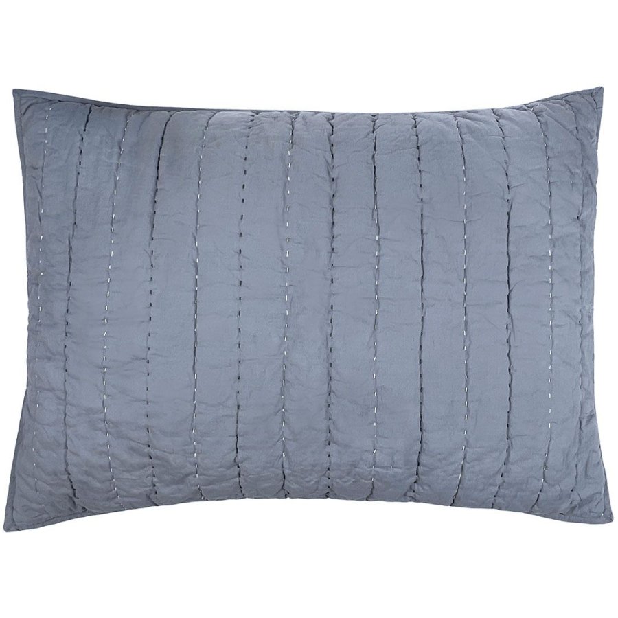 MOUD Home Senses Gestepptes Kissenbezug 50x70 cm, Blau