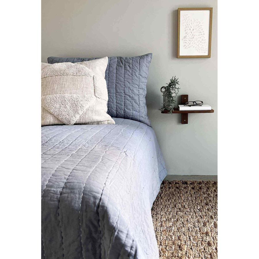 MOUD Home Senses Gestepptes Kissenbezug 50x70 cm, Blau