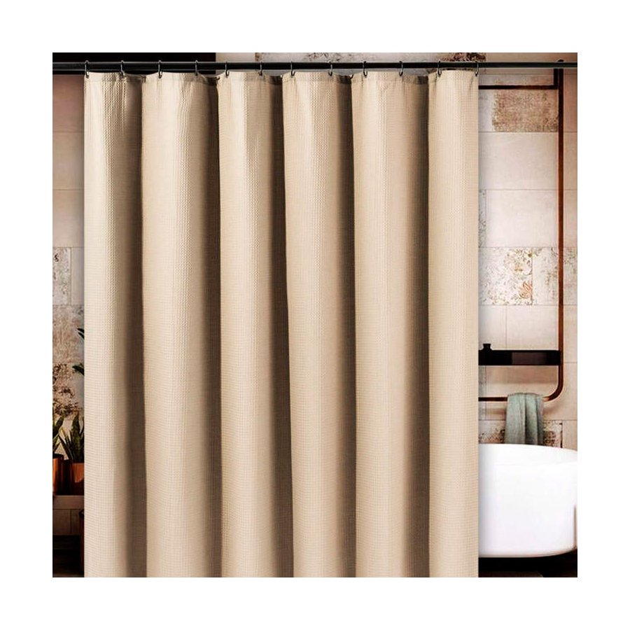 MOUD Home Waffle Duschvorhang 180x200 cm, Khaki