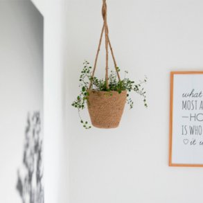 MOUD Home Jute Hængepotte H16 cm, Natur