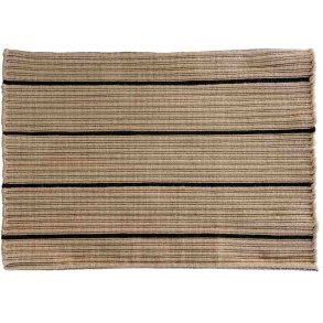MOUD Home Stripe Fußmatte 50x72 cm, Beige/Schwarz