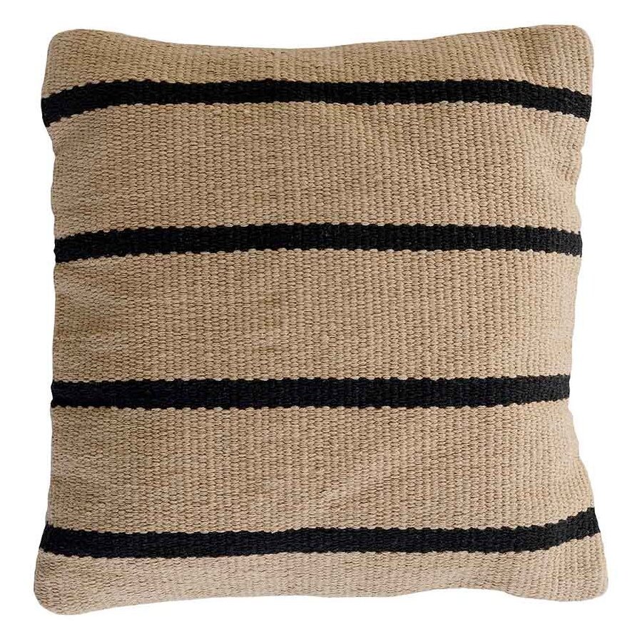 MOUD Home Stripe Kissenbezug 50x50 cm, Beige/Schwarz