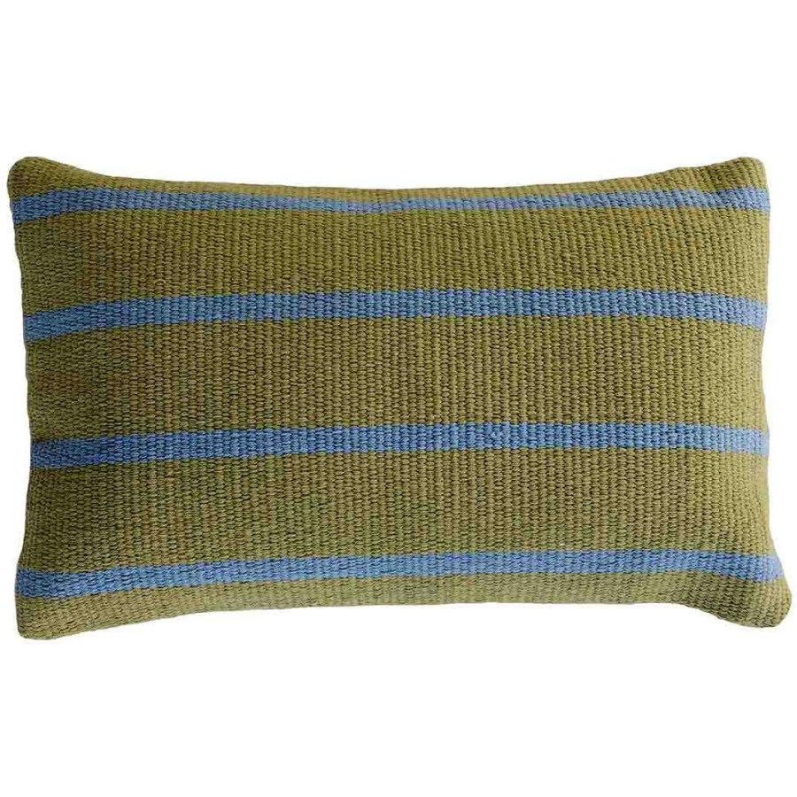 MOUD Home Stripe Kissenbezug 40x60 cm, Olive/Blau