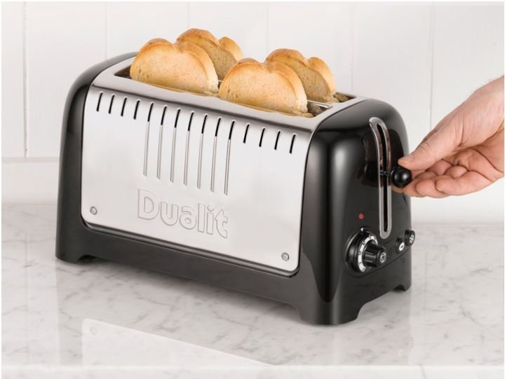 Dualit Long Slot Lite Br�drister 4 slice, Sort