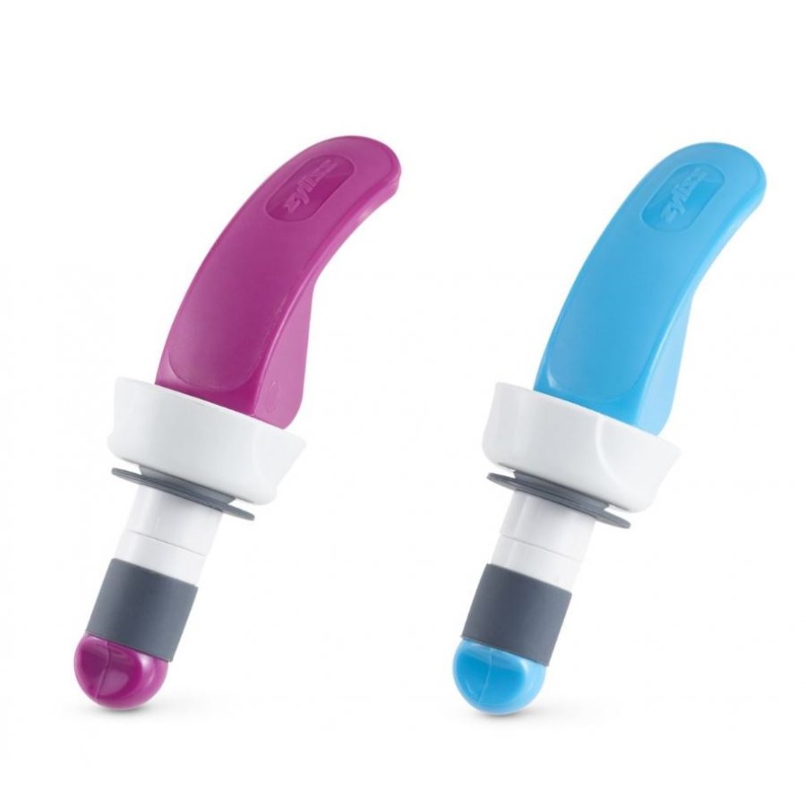 Zyliss Easy Seal Bottle Stopper 2er Set, Blau/Lila