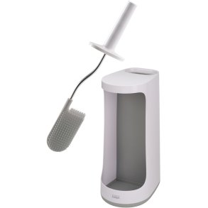 Joseph Joseph Flex Toilettenbrste mit Behlter, H49 cm, Wei/Grau