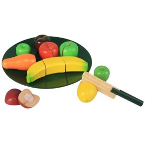 Magni Frugt p� Tallerken m. Kniv 16 Dele 20 cm, Multi