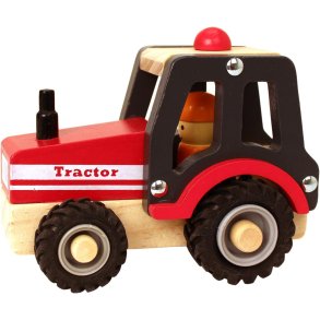 Magni Traktor m. Gummihjul 18 cm, Rød