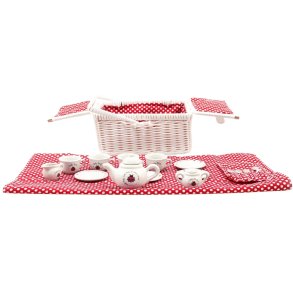Magni Teeservice im Picknickkorb mit Marienkfer 23-teilig 23 cm, Rot