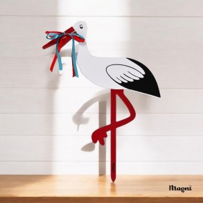 Magni Fødselsstork 83 cm, Hvid