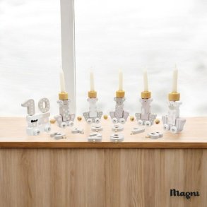 Magni Fødselsdagstog m. Dyr 35 cm, Hvid