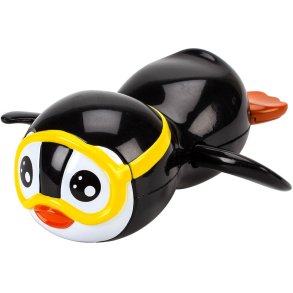 Magni Badelegetøj Pingvin m. Træk-op 13 cm, Sort