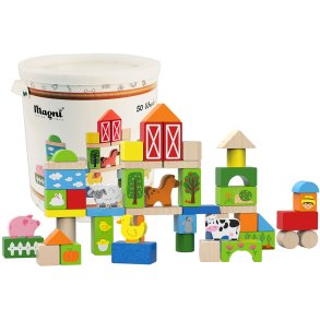 Magni Klodser i Opbevaringskasse Bondeg�rd 50 Dele 18 cm, Multi