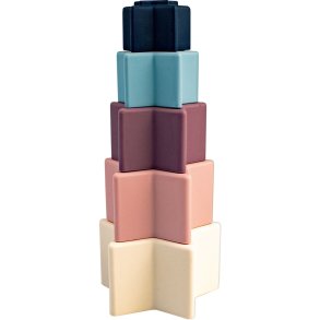Magni Stabelkopper Stjerner 5 Dele 10 cm, Bl�/Lyser�d