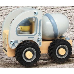 Magni Cementbil m. Gummihjul 18 cm, Hvid