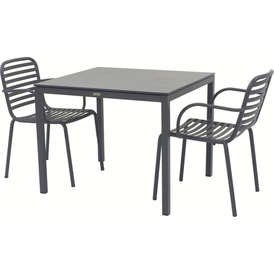 Mandalay Havem�bels�t m. Pure Bord 82 cm og 2 Ivy Pipe Stole, Antracit