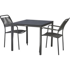 Mandalay Havem�bels�t m. Pure Bord 82 cm og 2 Verona Stole, Antracit